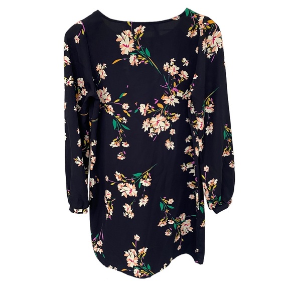 Lulus Herbaceous Babe Navy Floral Long Sleeved Shift Dress Women’s Size Small - Picture 7 of 16